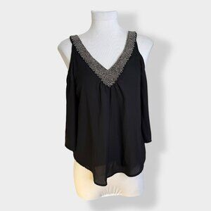 Socialite Off Shoulder Blouse‎ with Beaded Neckline